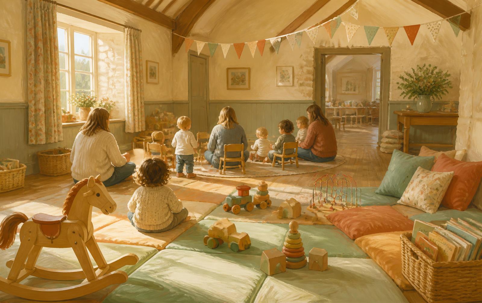 An illustration of a toddler playgroup morning